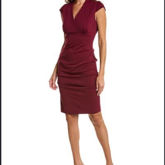 NWOT 	Tahari ASL Surplice Sheath Dress - Picture 1 of 6